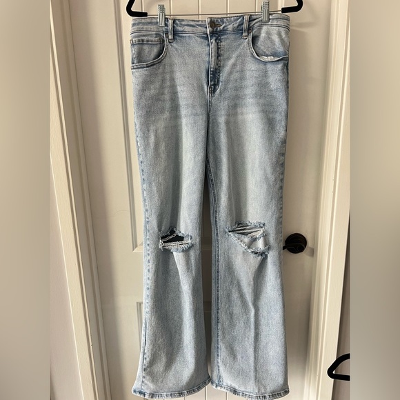 Grace & Lace Wide Leg Distressed Premium Denim size 14 - Picture 3 of 6